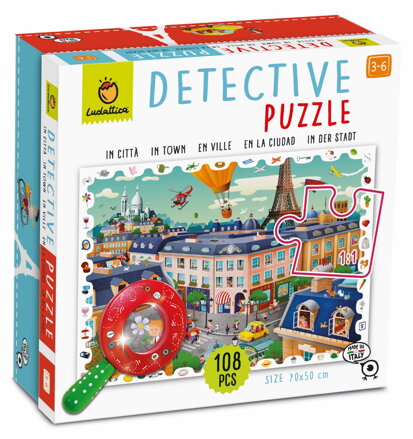 Detektívne puzzle s lupou Mesto
